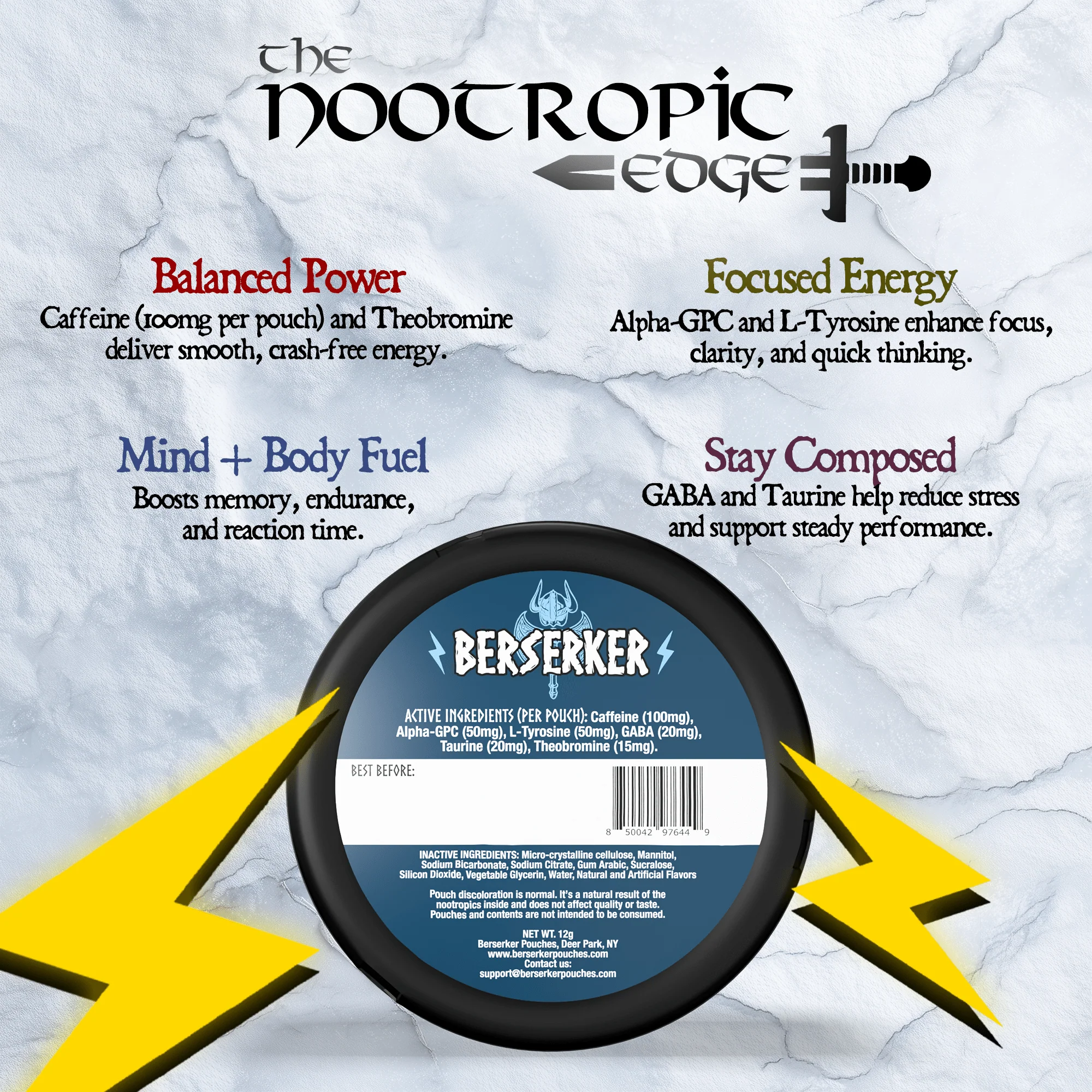 Berserker Caffeine Pouches - Glacier Mint - Image 5