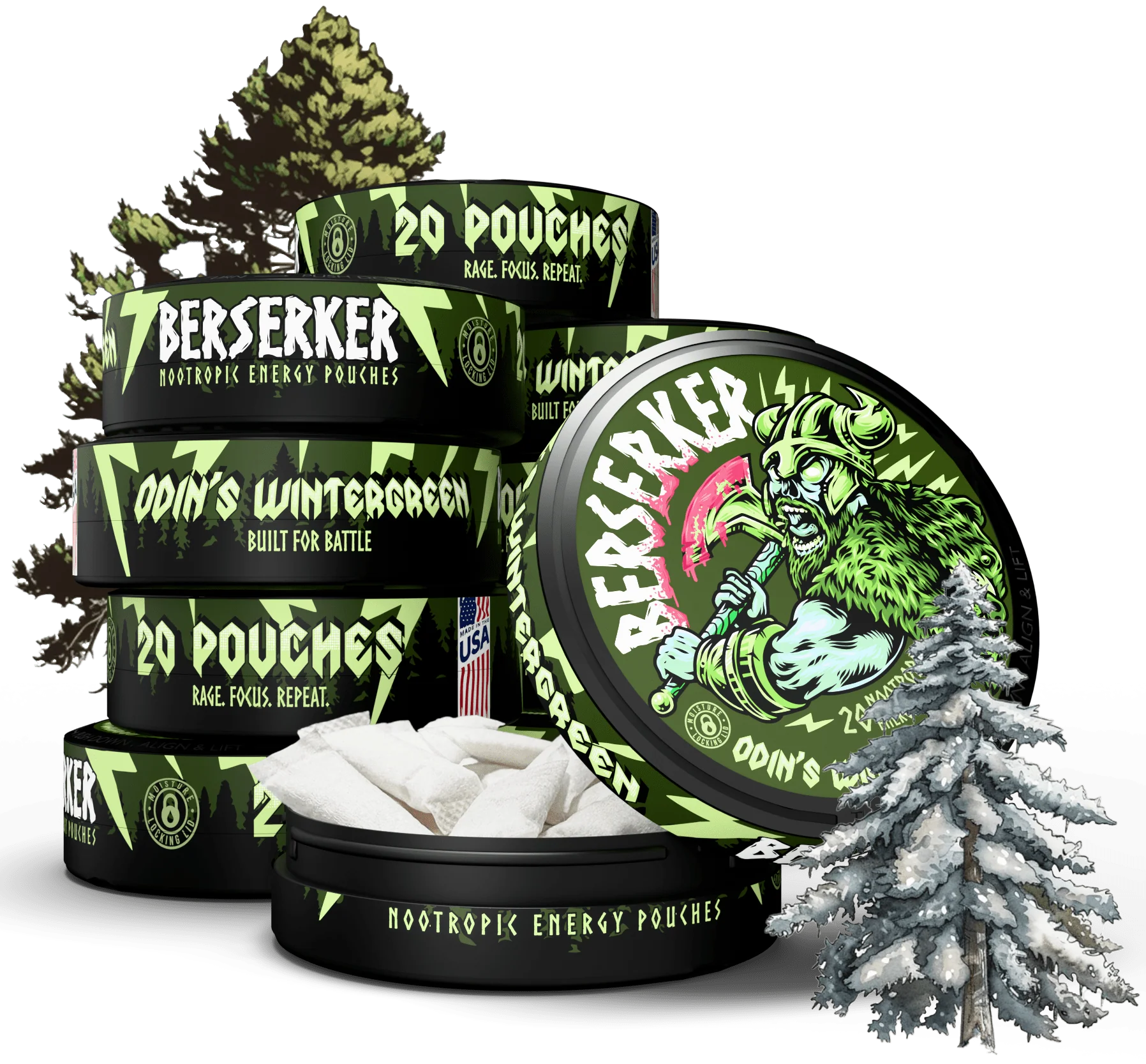 Berserker Caffeine Pouches - Odin's Wintergreen - Image 10