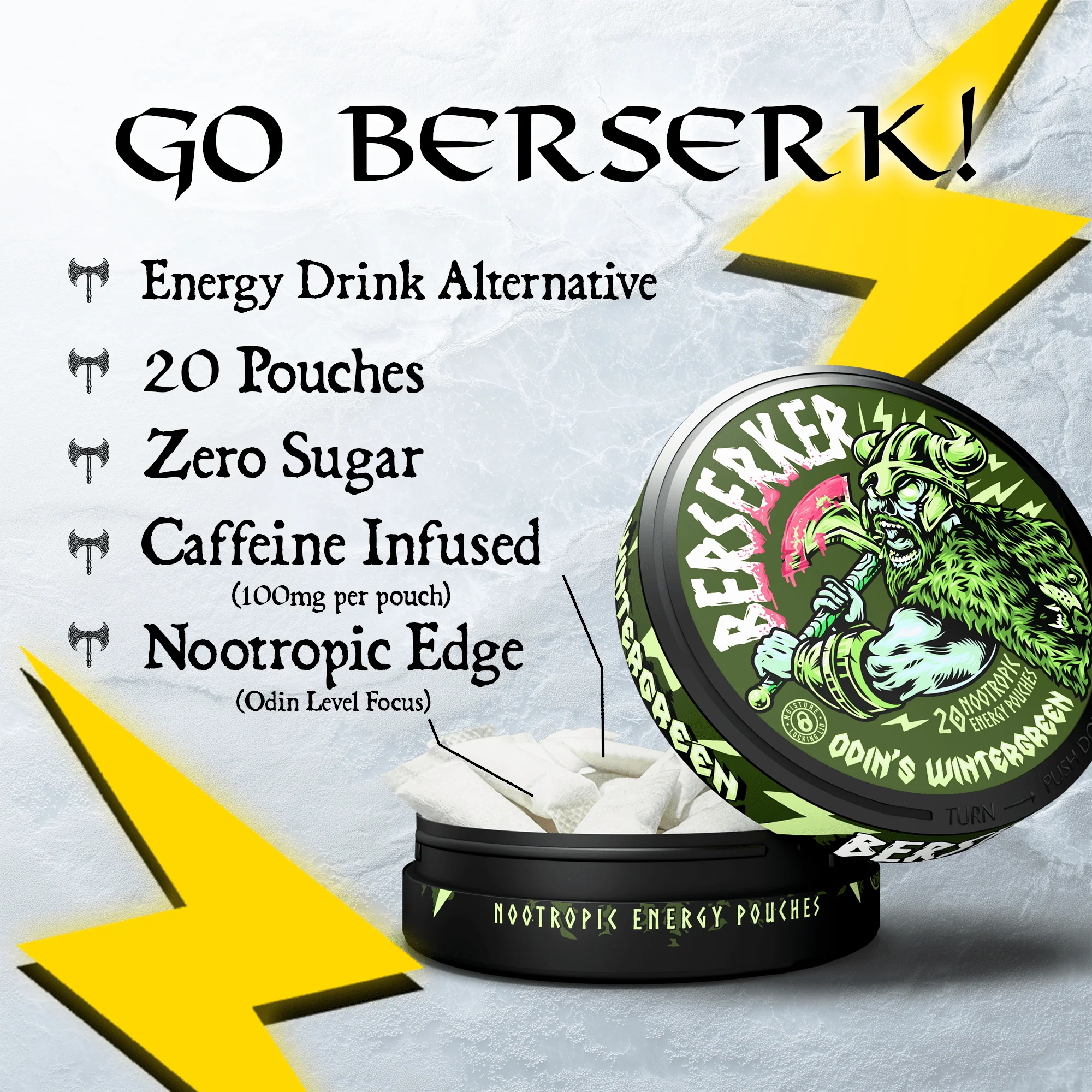 Berserker Caffeine Pouches - Odin's Wintergreen - Image 4