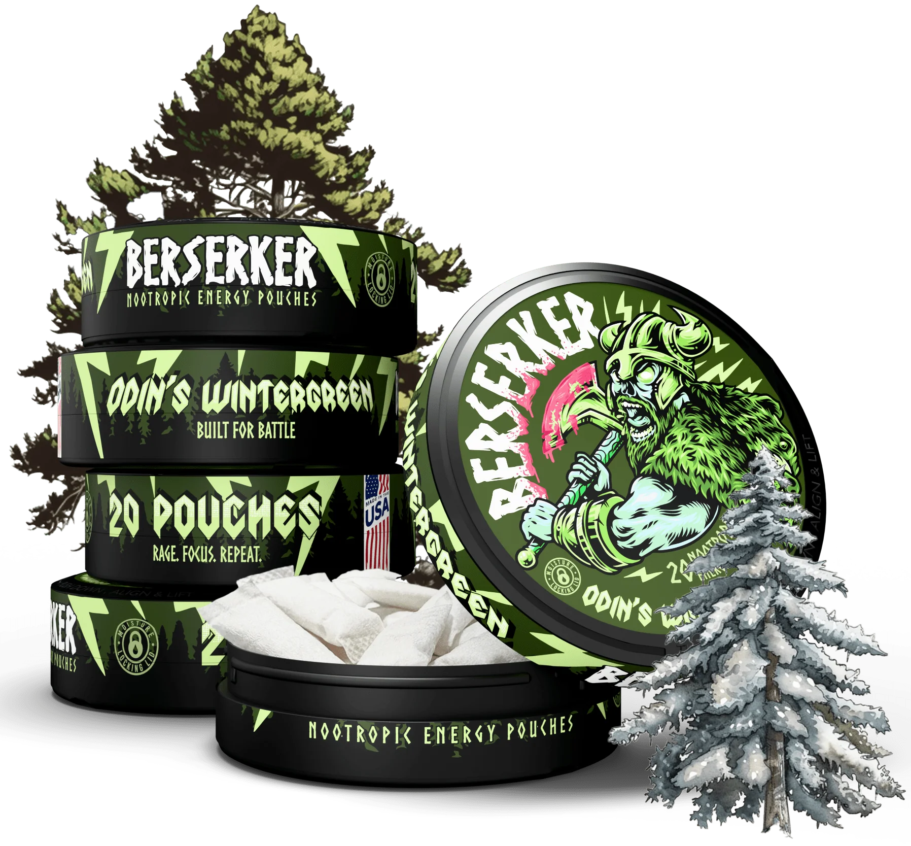 Berserker Caffeine Pouches - Odin's Wintergreen - Image 9