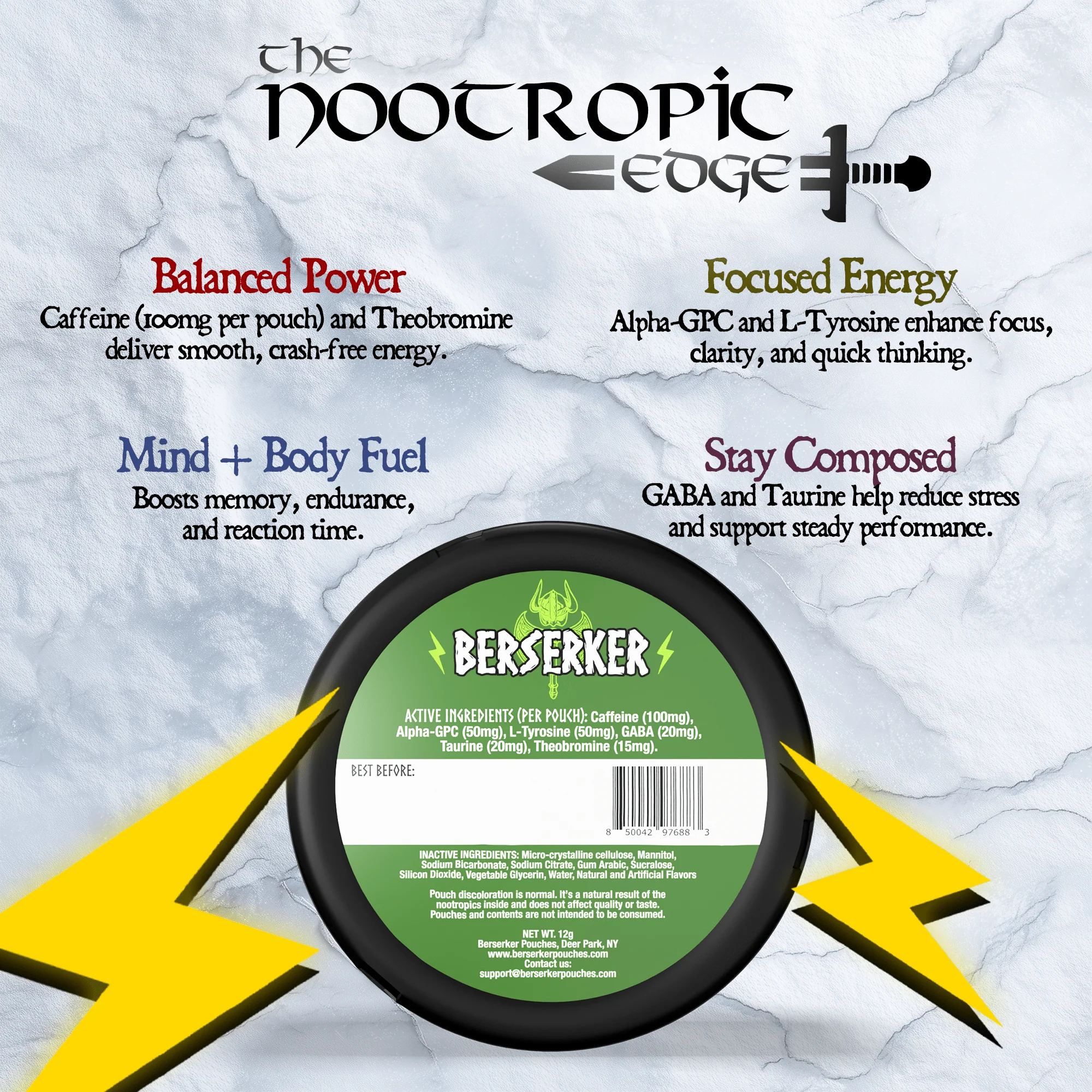 Berserker Caffeine Pouches - Sampler 12 Pack - Image 5