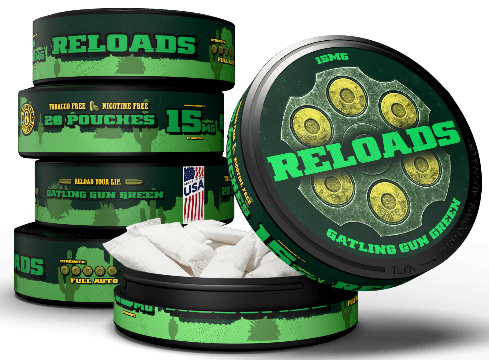 Reloads Gatling Gun Wintergreen Pouches - Image 13