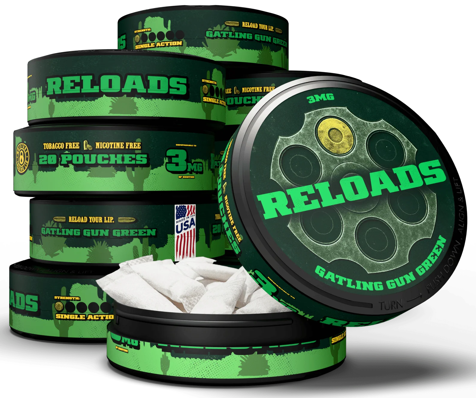 Reloads Gatling Gun Wintergreen Pouches - Image 9
