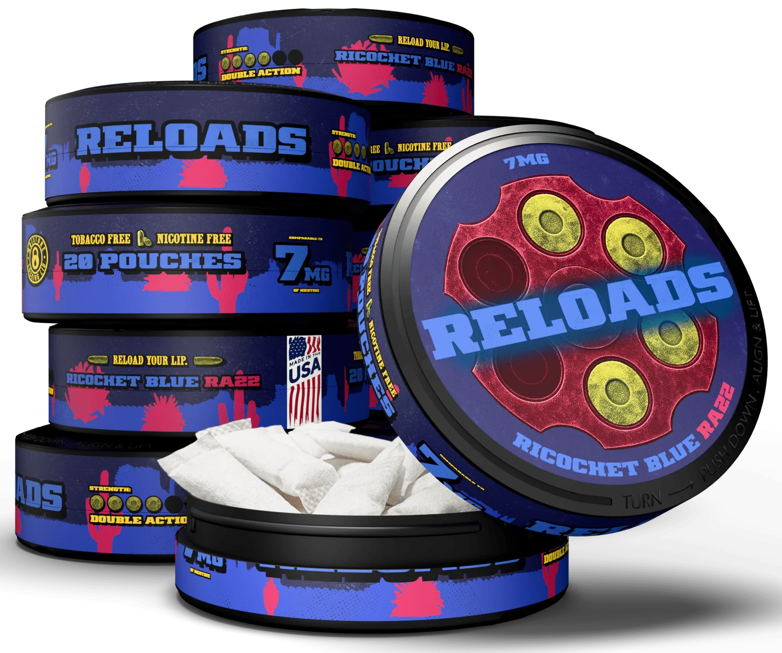 Reloads Ricochet Blue Razz Pouches - Image 12